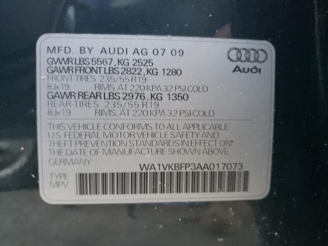 Photo 9 VIN: WA1VKBFP3AA017073 - AUDI Q5 PRESTIG 