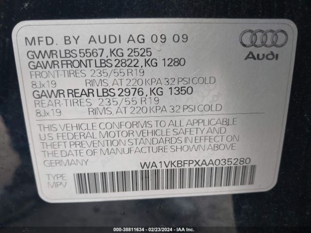 Photo 8 VIN: WA1VKBFPXAA035280 - AUDI Q5 