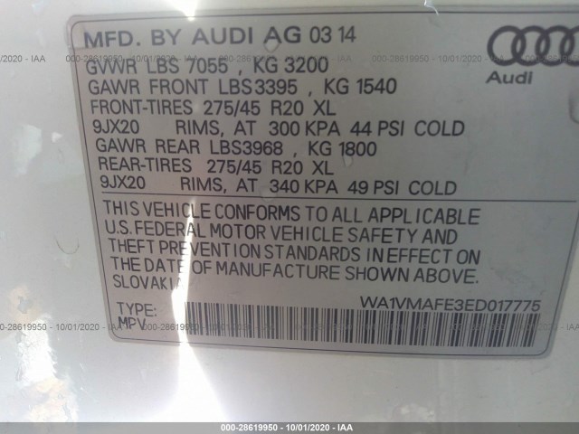 Photo 8 VIN: WA1VMAFE3ED017775 - AUDI Q7 