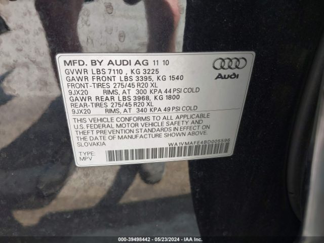 Photo 8 VIN: WA1VMAFE4BD005596 - AUDI Q7 