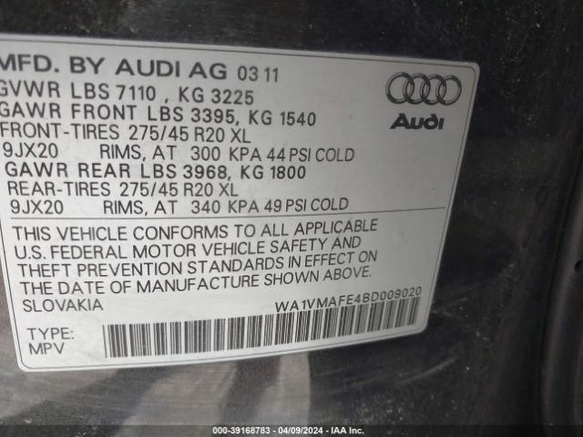 Photo 8 VIN: WA1VMAFE4BD009020 - AUDI Q7 