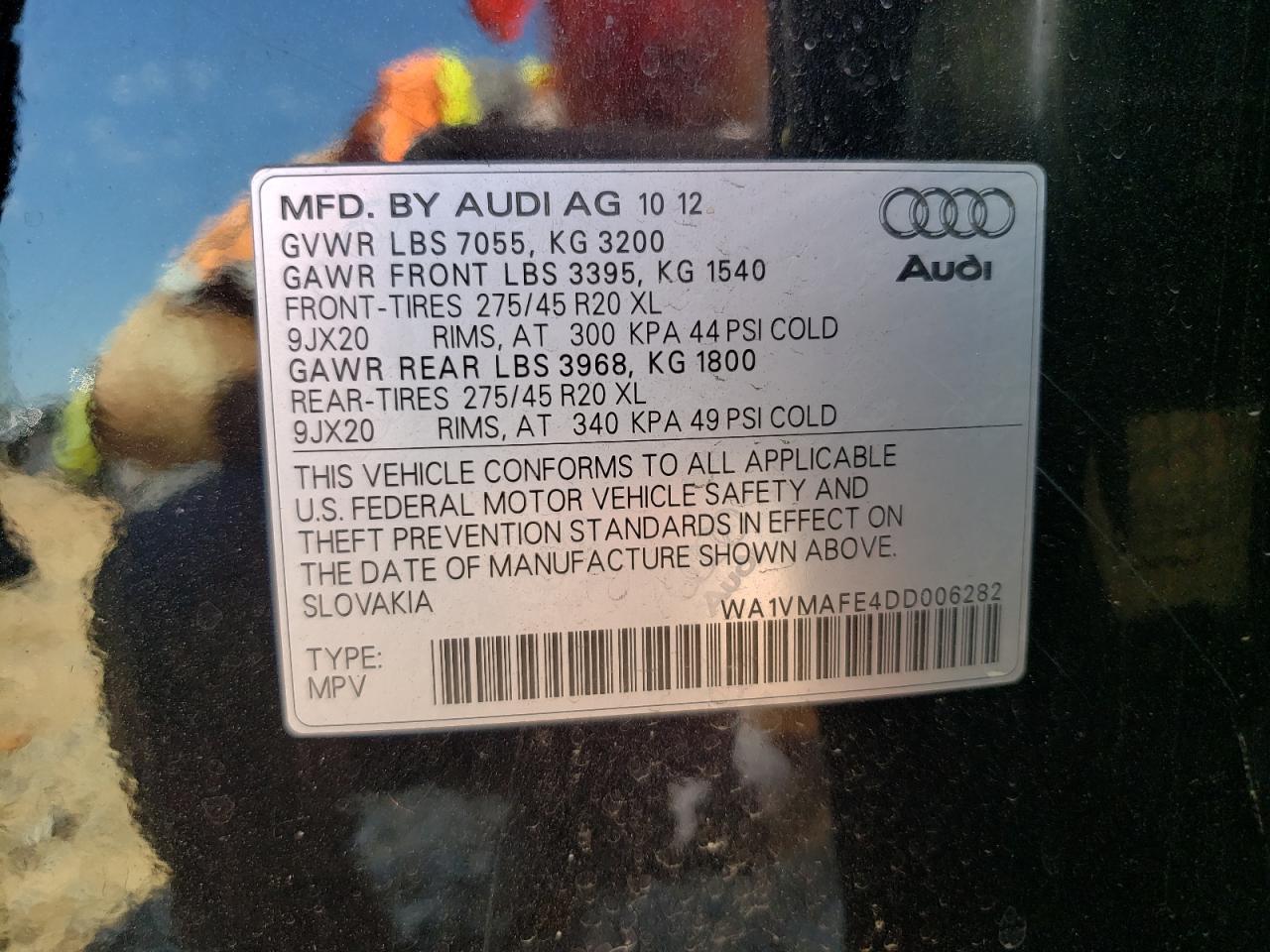 Photo 13 VIN: WA1VMAFE4DD006282 - AUDI Q7 