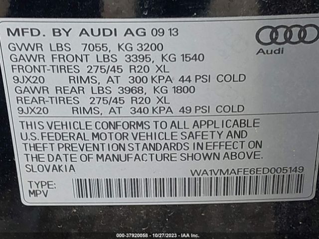 Photo 8 VIN: WA1VMAFE6ED005149 - AUDI Q7 