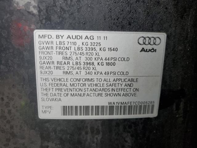 Photo 12 VIN: WA1VMAFE7CD005285 - AUDI Q7 PRESTIG 