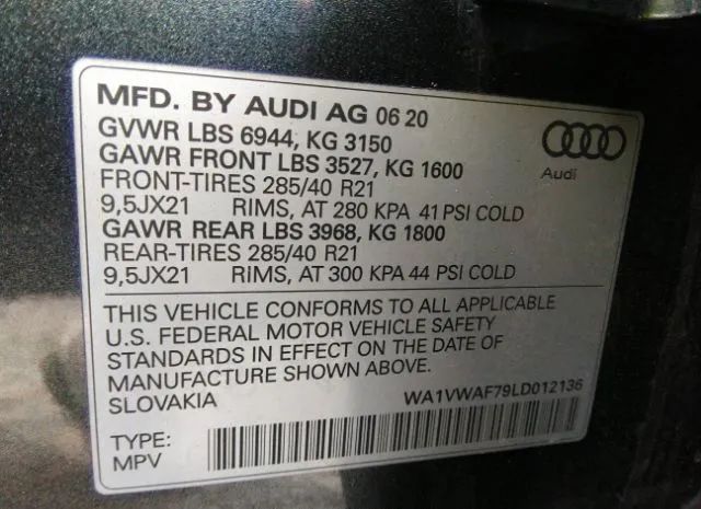 Photo 8 VIN: WA1VWAF79LD012136 - AUDI SQ7 