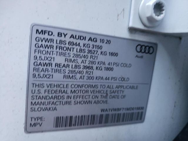 Photo 9 VIN: WA1VWBF71MD015930 - AUDI SQ7 PRESTI 