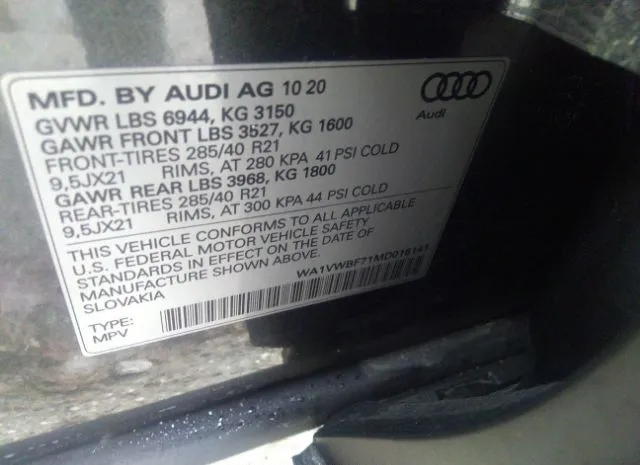 Photo 8 VIN: WA1VWBF71MD016141 - AUDI SQ7 