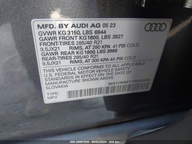 Photo 8 VIN: WA1VWBF71PD023532 - AUDI SQ7 