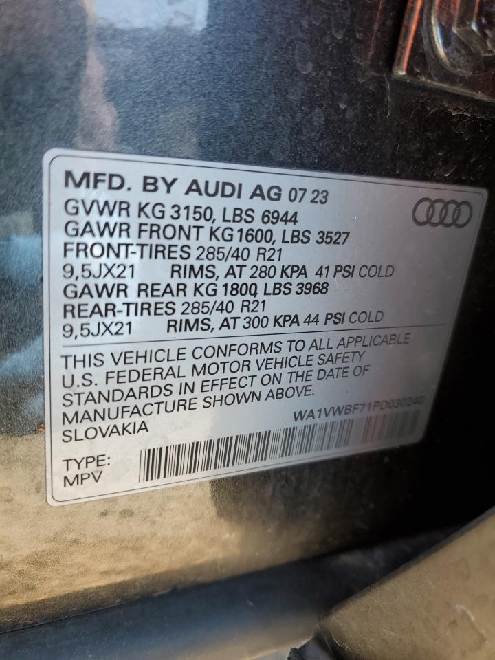 Photo 13 VIN: WA1VWBF71PD030240 - AUDI SQ7 