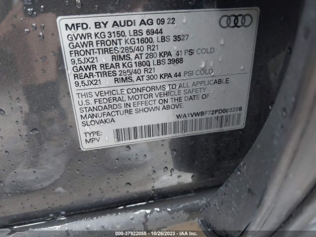 Photo 8 VIN: WA1VWBF72PD003208 - AUDI SQ7 