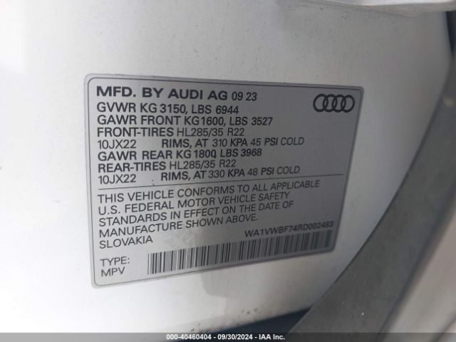 Photo 8 VIN: WA1VWBF74RD002483 - AUDI SQ7 