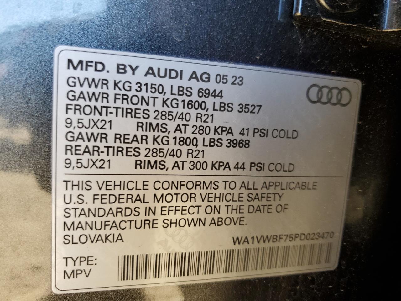 Photo 12 VIN: WA1VWBF75PD023470 - AUDI SQ7 