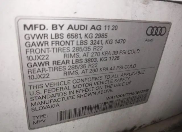 Photo 8 VIN: WA1VXAF72MD022909 - AUDI Q7 