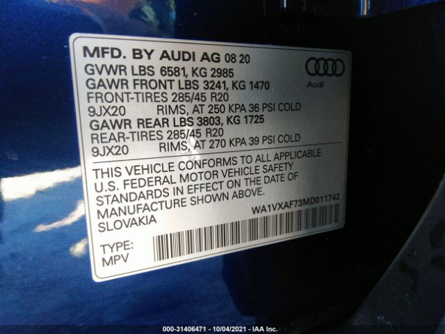 Photo 8 VIN: WA1VXAF73MD011742 - AUDI Q7 