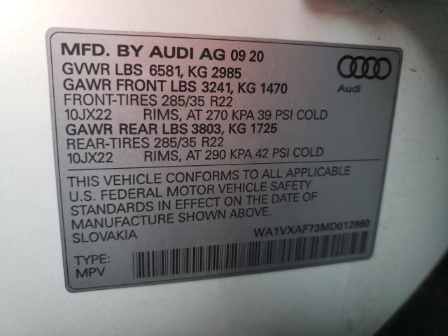 Photo 9 VIN: WA1VXAF73MD012860 - AUDI Q7 PRESTIG 