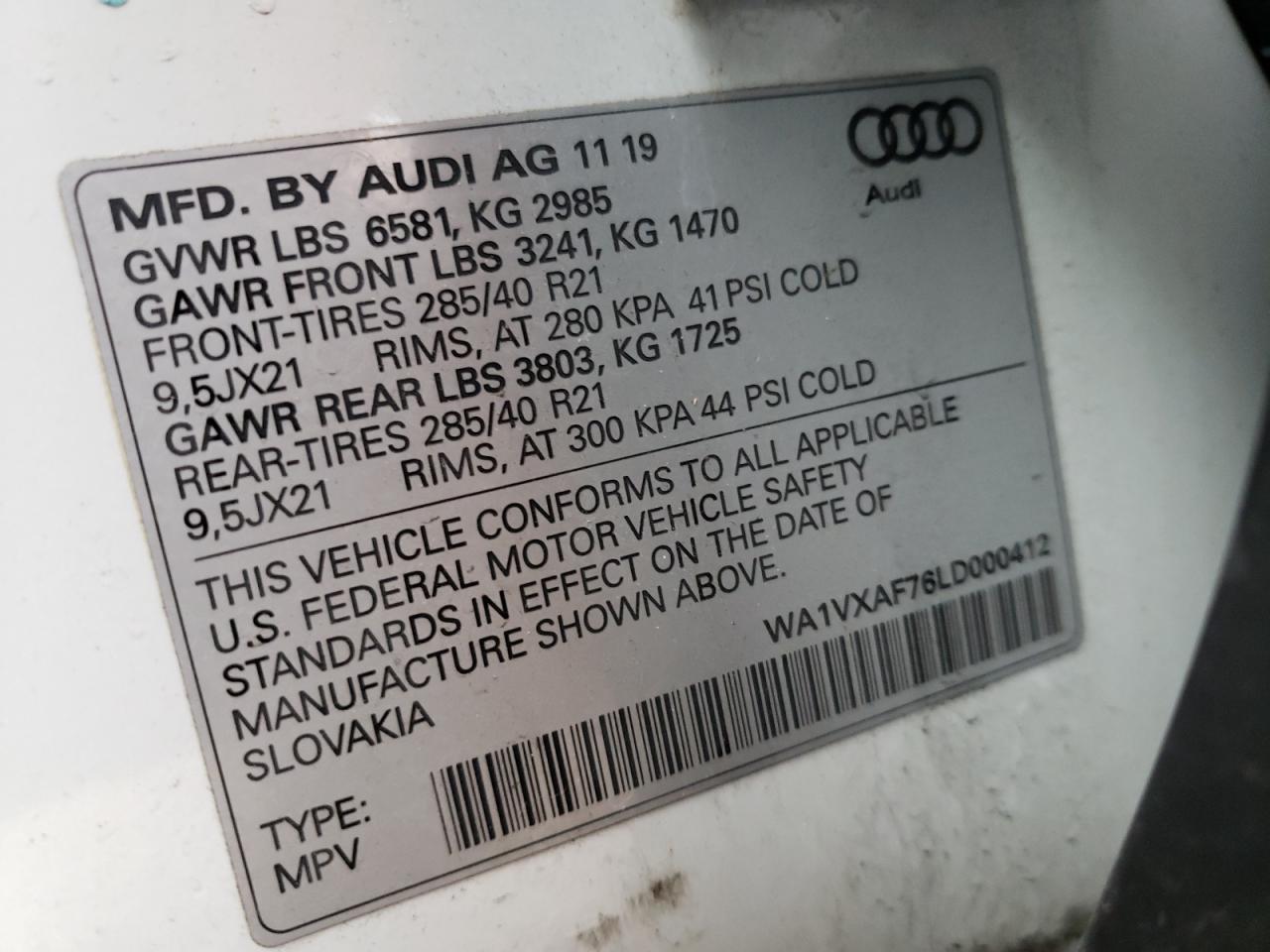 Photo 11 VIN: WA1VXAF76LD000412 - AUDI Q7 