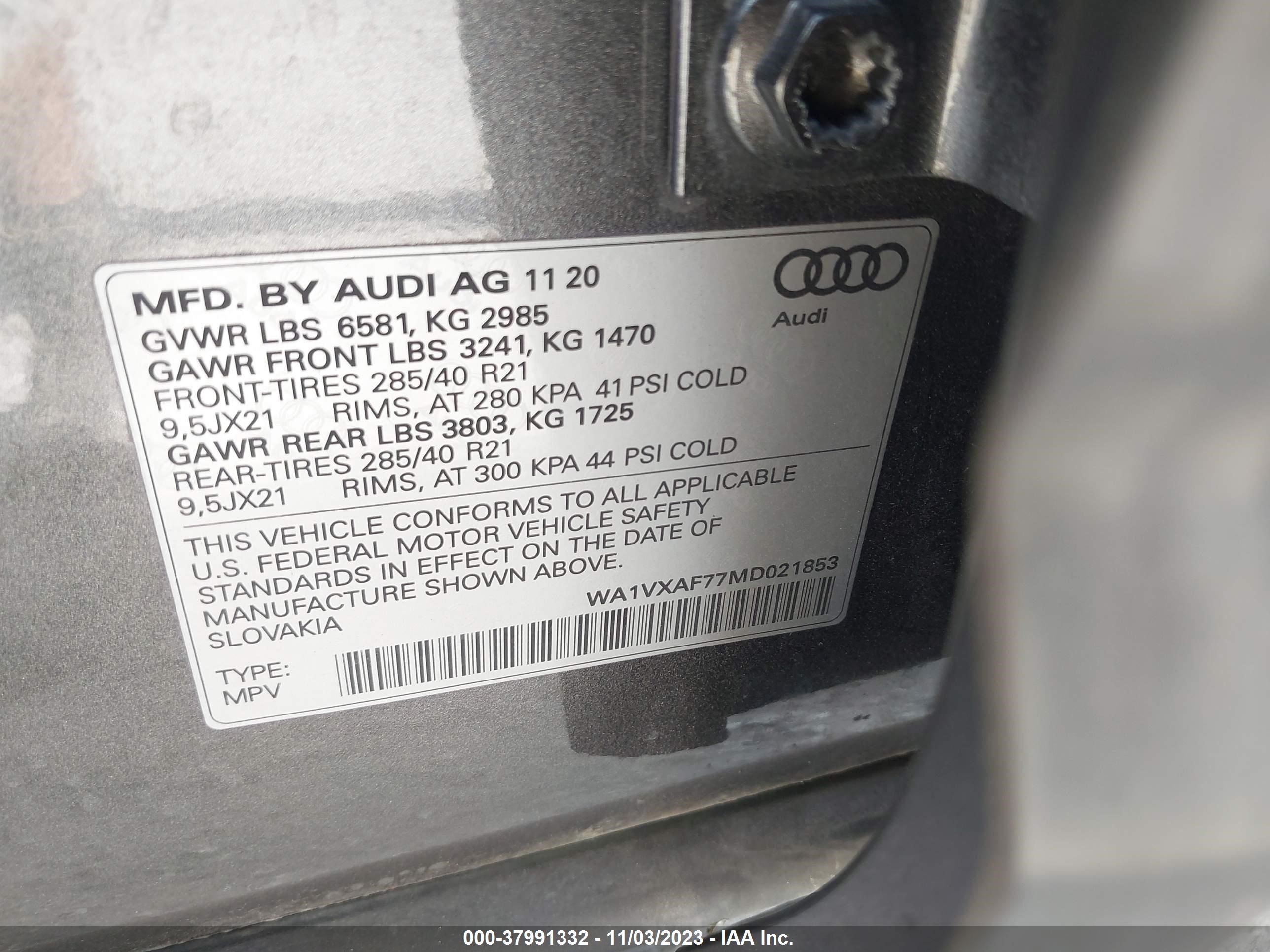 Photo 8 VIN: WA1VXAF77MD021853 - AUDI Q7 