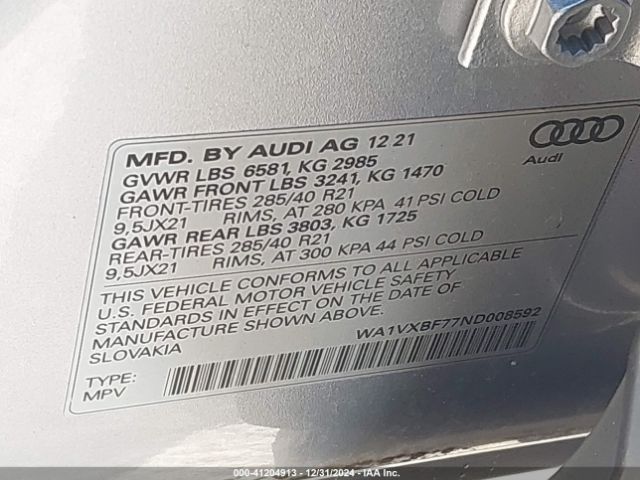 Photo 8 VIN: WA1VXBF77ND008592 - AUDI Q7 