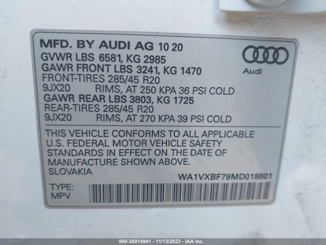 Photo 8 VIN: WA1VXBF79MD018801 - AUDI Q7 