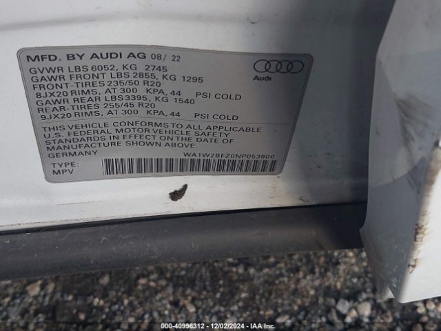 Photo 8 VIN: WA1W2BFZ0NP053800 - AUDI Q4 