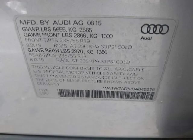 Photo 8 VIN: WA1W7AFP2GA045276 - AUDI Q5 