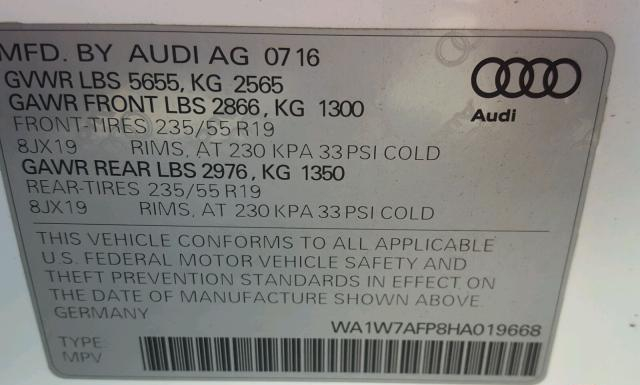 Photo 9 VIN: WA1W7AFP8HA019668 - AUDI Q5 