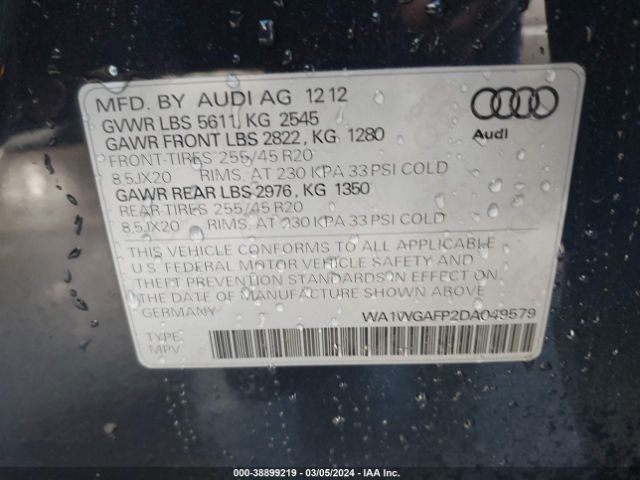 Photo 8 VIN: WA1WGAFP2DA049579 - AUDI Q5 