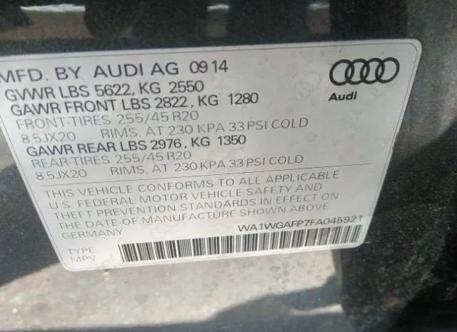 Photo 8 VIN: WA1WGAFP7FA045921 - AUDI Q5 