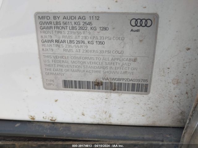 Photo 8 VIN: WA1WGBFP2DA039785 - AUDI Q5 