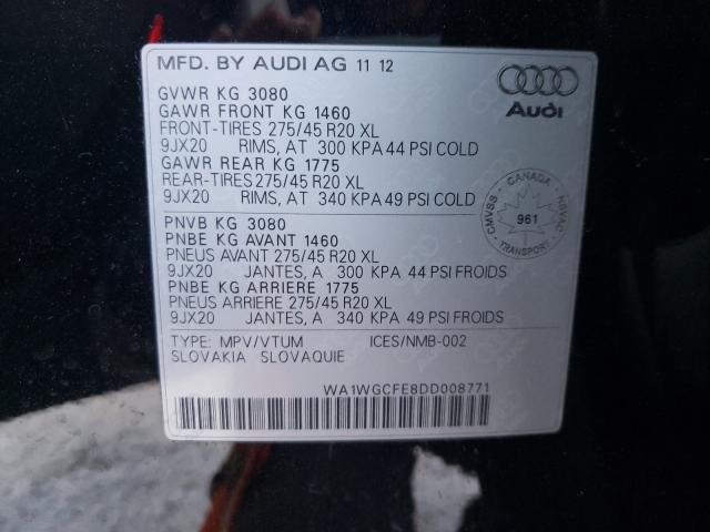 Photo 9 VIN: WA1WGCFE8DD008771 - AUDI Q7 PRESTIG 