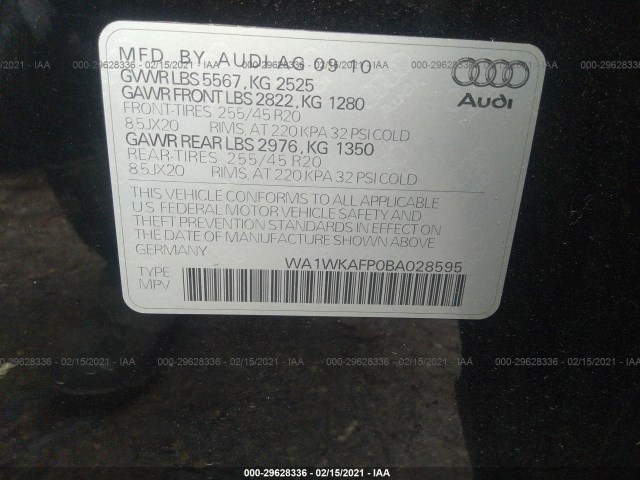 Photo 8 VIN: WA1WKAFP0BA028595 - AUDI Q5 