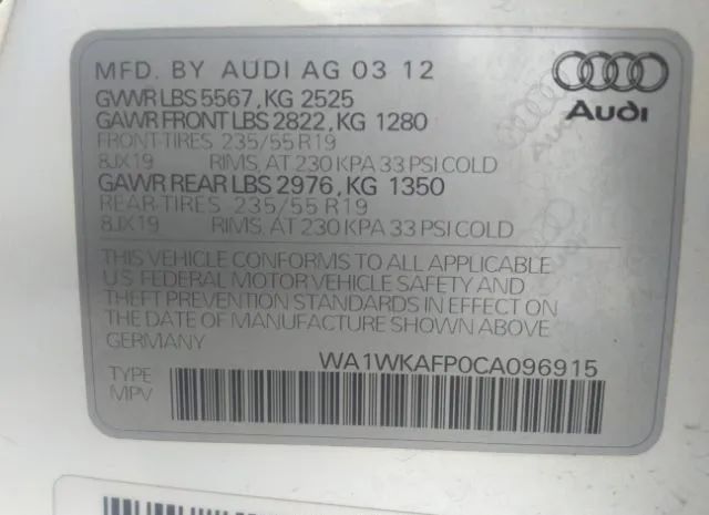 Photo 8 VIN: WA1WKAFP0CA096915 - AUDI Q5 