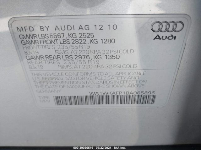 Photo 8 VIN: WA1WKAFP1BA065896 - AUDI Q5 