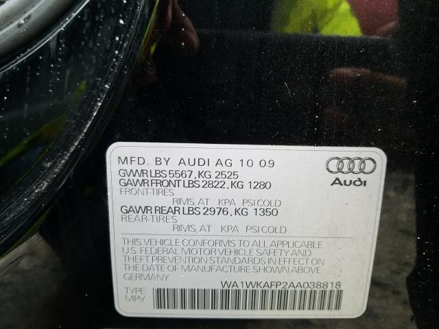 Photo 9 VIN: WA1WKAFP2AA038818 - AUDI Q5 PRESTIG 