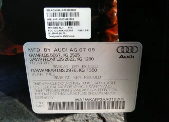 Photo 8 VIN: WA1WKAFP3AA019288 - AUDI Q5 