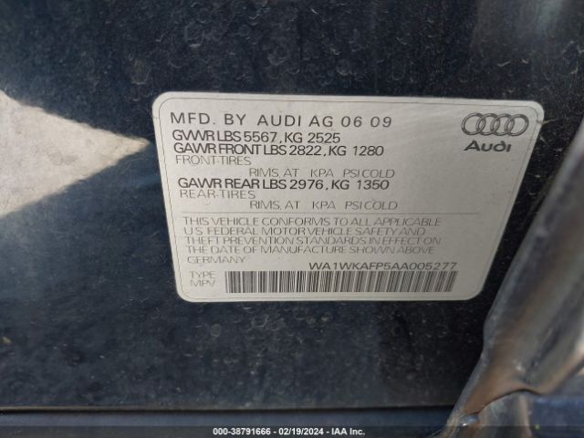 Photo 8 VIN: WA1WKAFP5AA005277 - AUDI Q5 