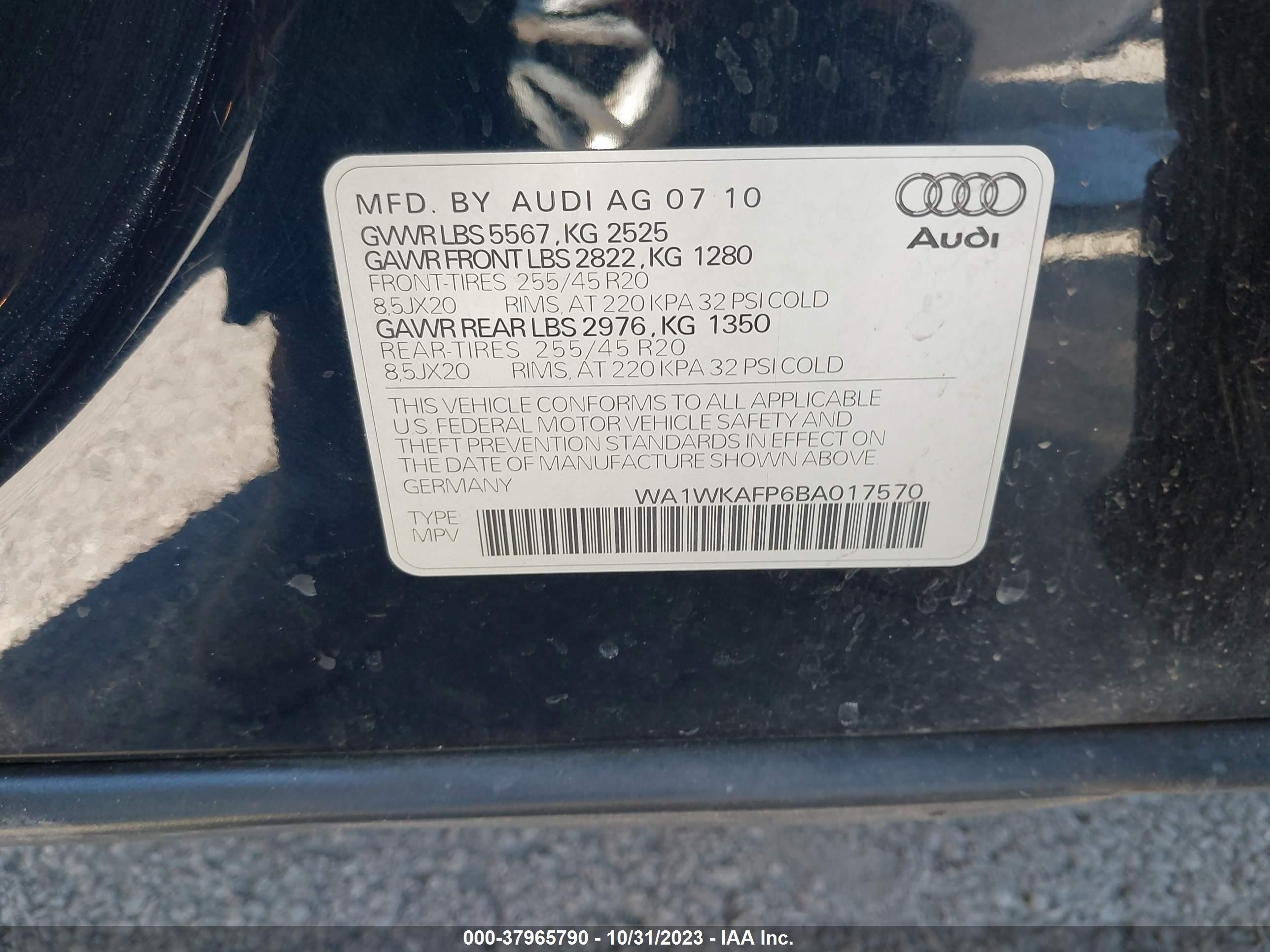 Photo 8 VIN: WA1WKAFP6BA017570 - AUDI Q5 