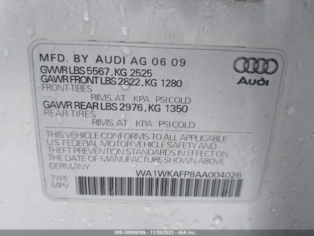 Photo 8 VIN: WA1WKAFP8AA004026 - AUDI Q5 