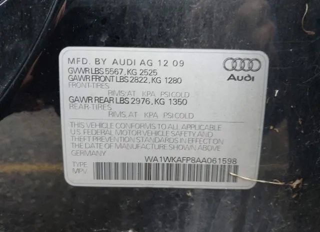 Photo 8 VIN: WA1WKAFP8AA061598 - AUDI Q5 