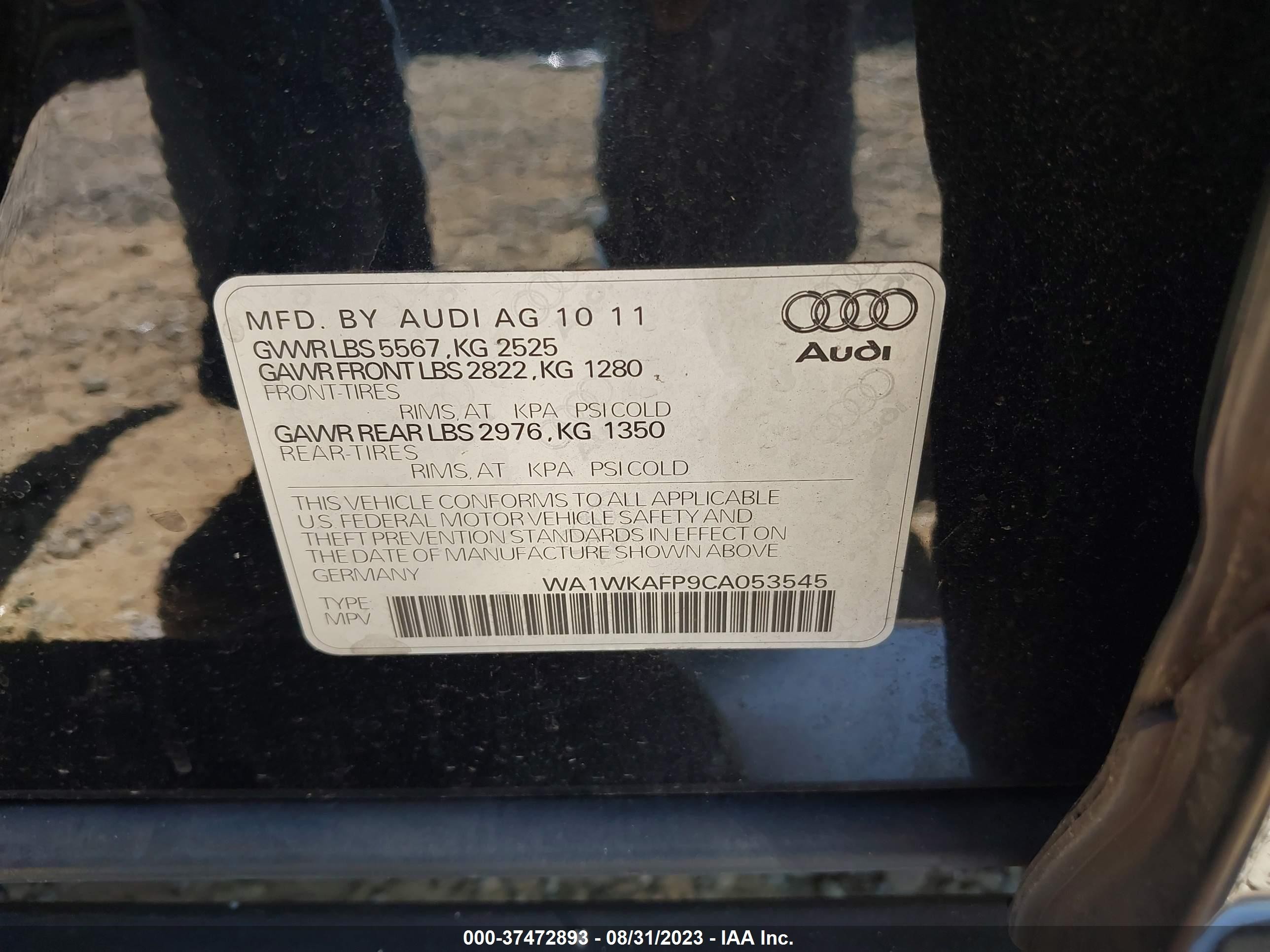 Photo 8 VIN: WA1WKAFP9CA053545 - AUDI Q5 