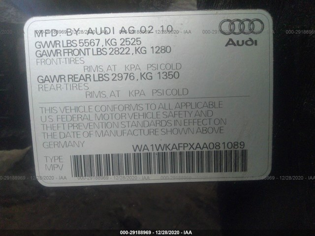 Photo 8 VIN: WA1WKAFPXAA081089 - AUDI Q5 