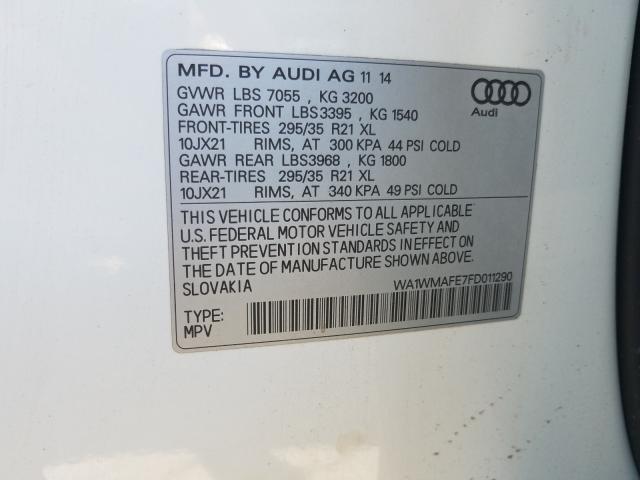 Photo 9 VIN: WA1WMAFE7FD011290 - AUDI Q7 TDI PRE 