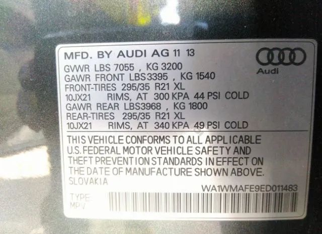 Photo 8 VIN: WA1WMAFE9ED011483 - AUDI Q7 