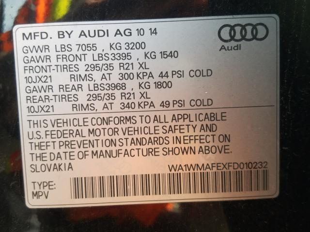 Photo 9 VIN: WA1WMAFEXFD010232 - AUDI Q7 TDI PRE 