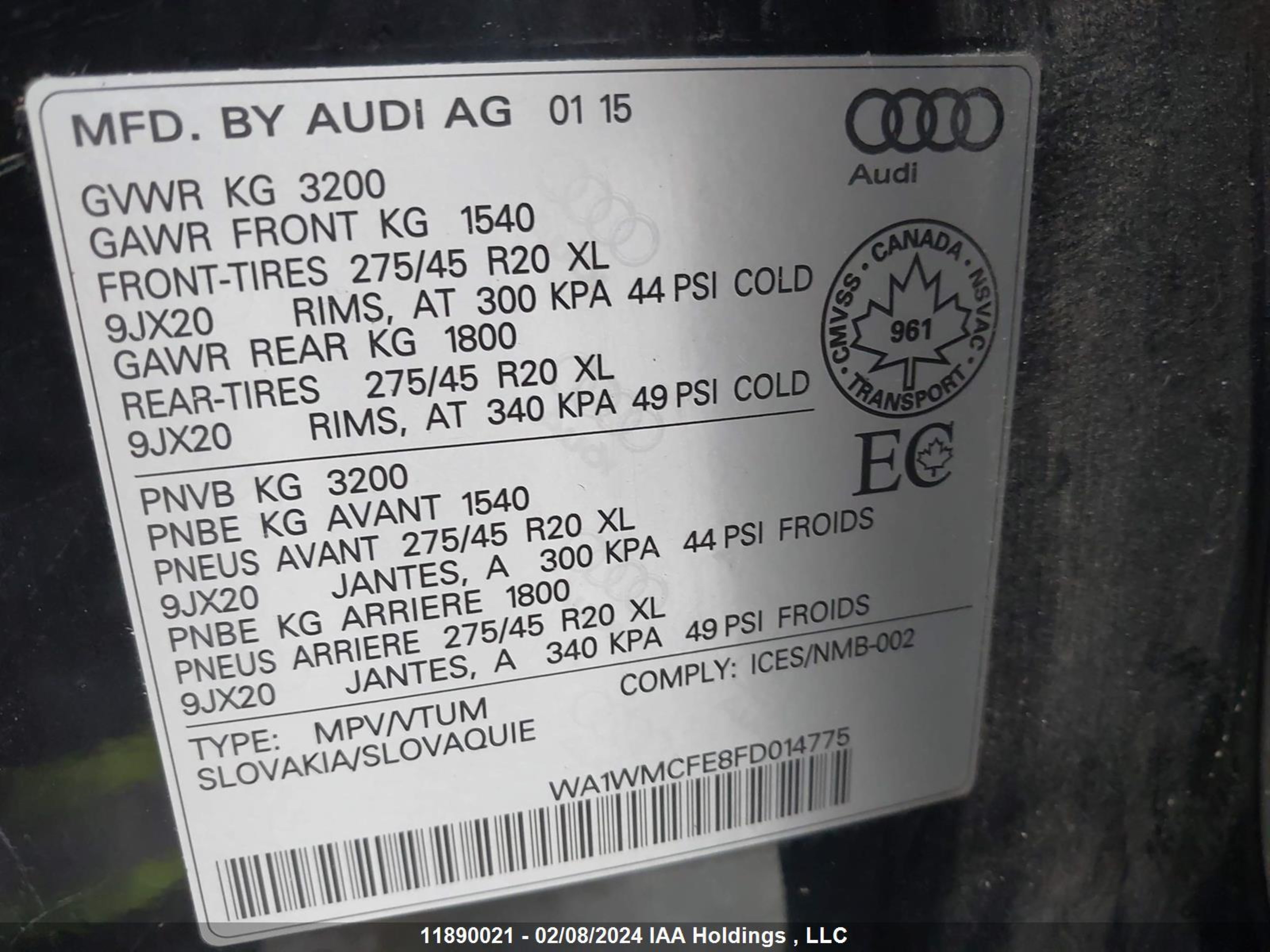 Photo 8 VIN: WA1WMCFE8FD014775 - AUDI Q7 