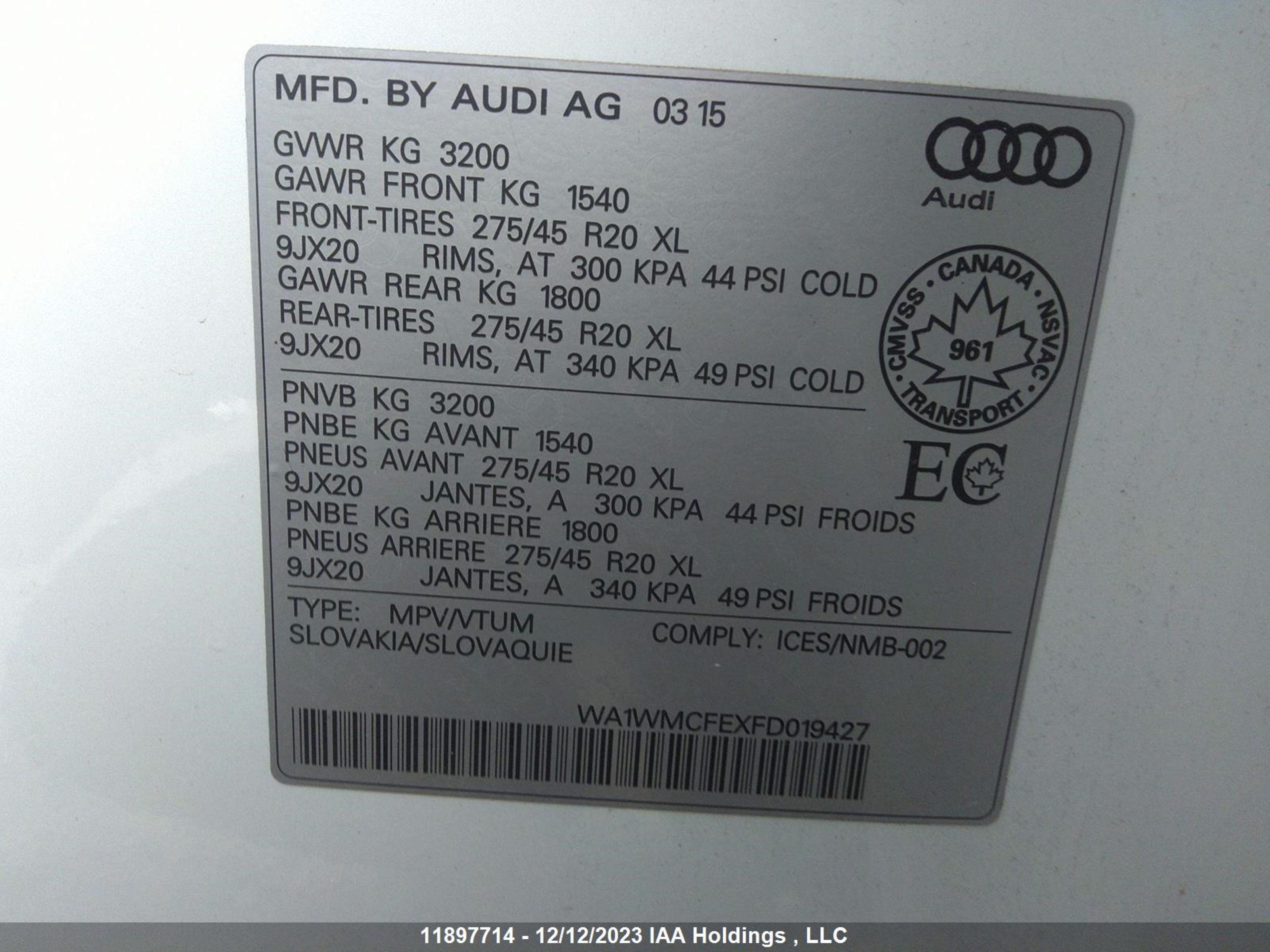 Photo 8 VIN: WA1WMCFEXFD019427 - AUDI Q7 