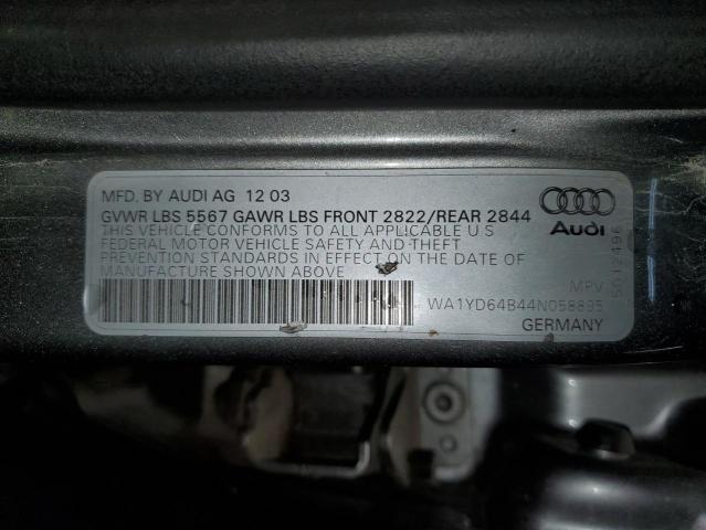 Photo 12 VIN: WA1YD64B44N058895 - AUDI ALLROAD 