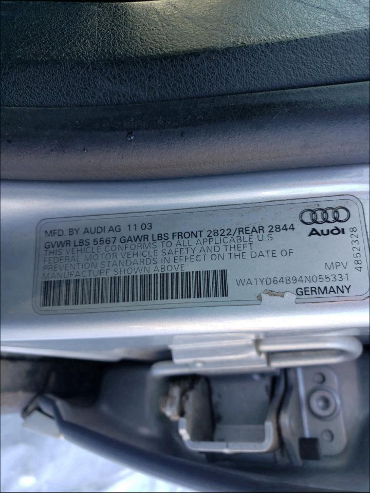 Photo 9 VIN: WA1YD64B94N055331 - AUDI ALLROAD 