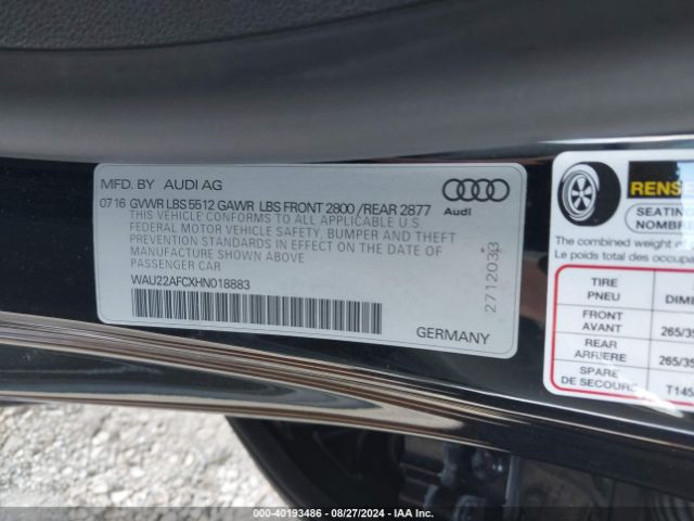 Photo 8 VIN: WAU22AFCXHN018883 - AUDI A7 