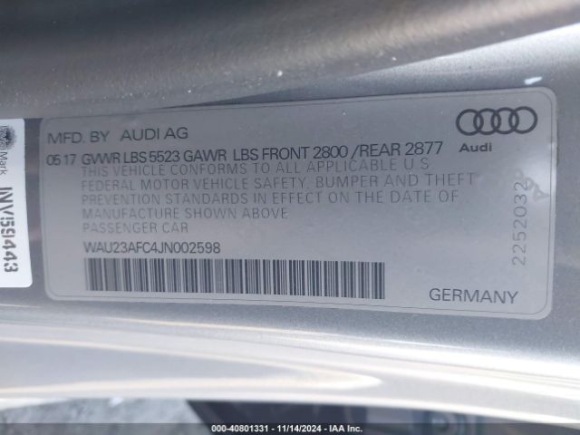 Photo 8 VIN: WAU23AFC4JN002598 - AUDI A7 